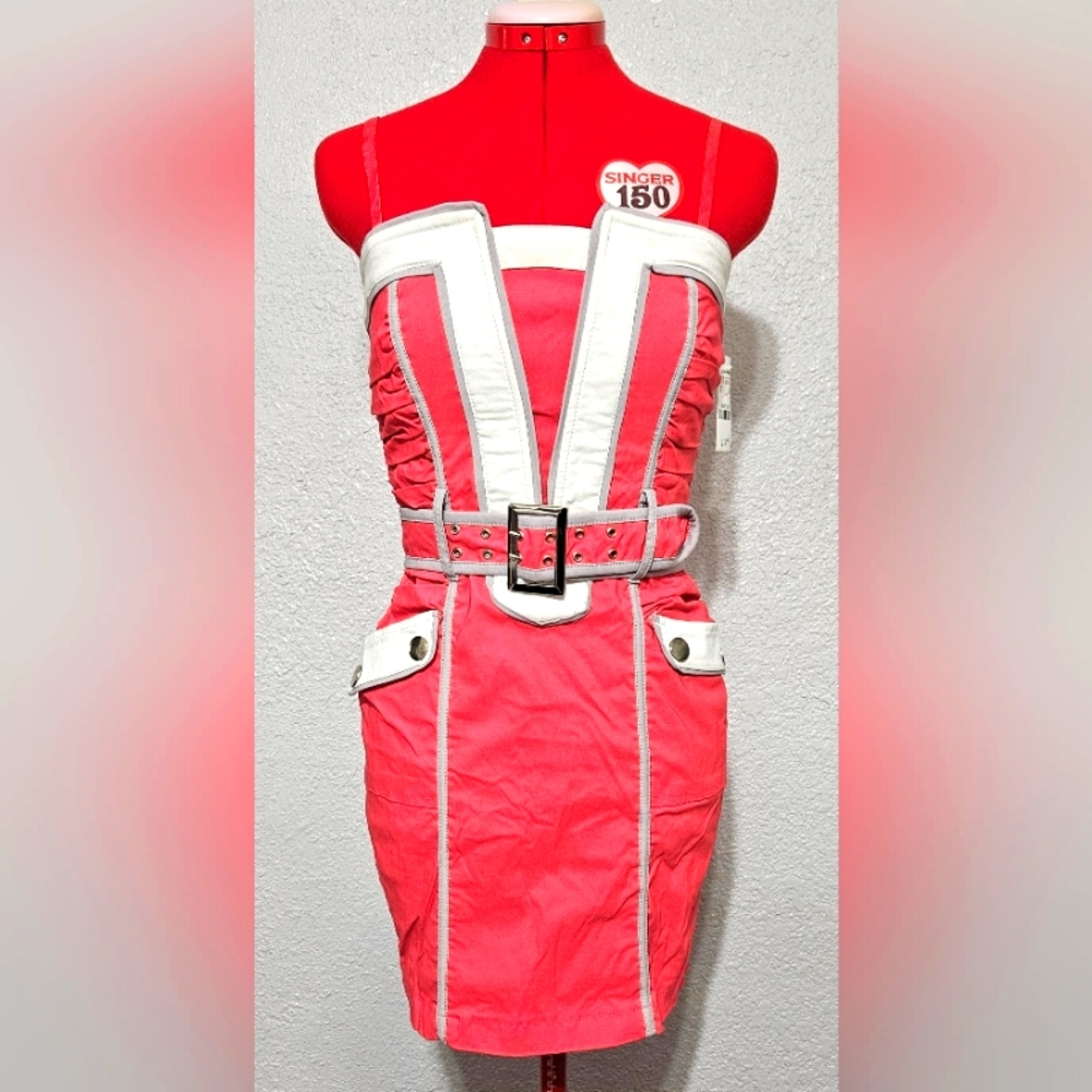 Coral Pink with White Trim Dress